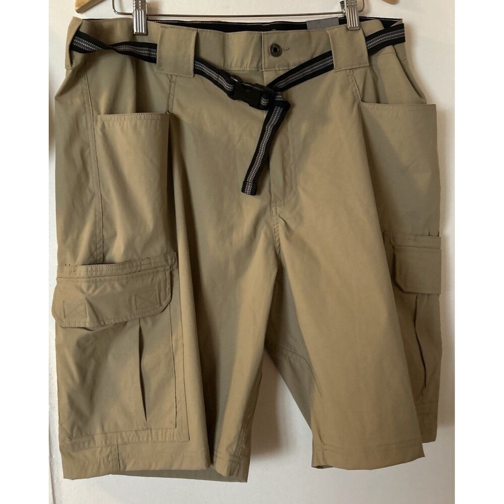 Eddie Bauer Adventure Trek Cargo Shorts Mens 40 Tan Outdoor Hiking Stretch NWT